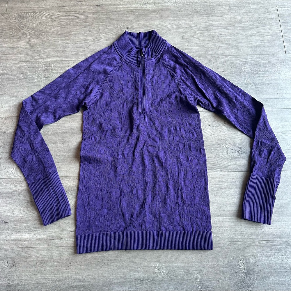EUC lululemon Rest Less 1/2 Zip - Dark Court Purple / Dark Court Purple